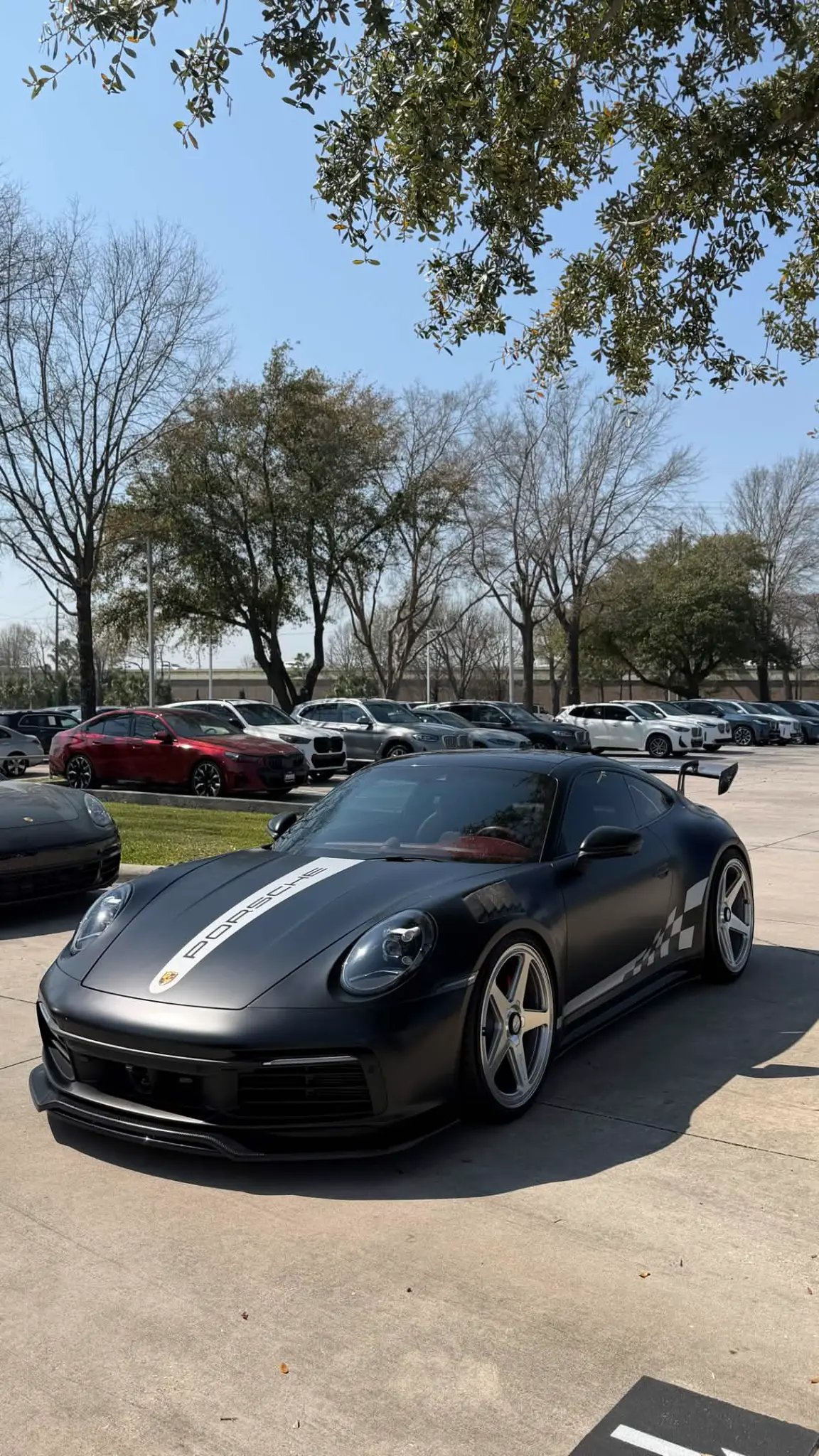 Porsche 911 with machine wax finish Houston TX auto detailing